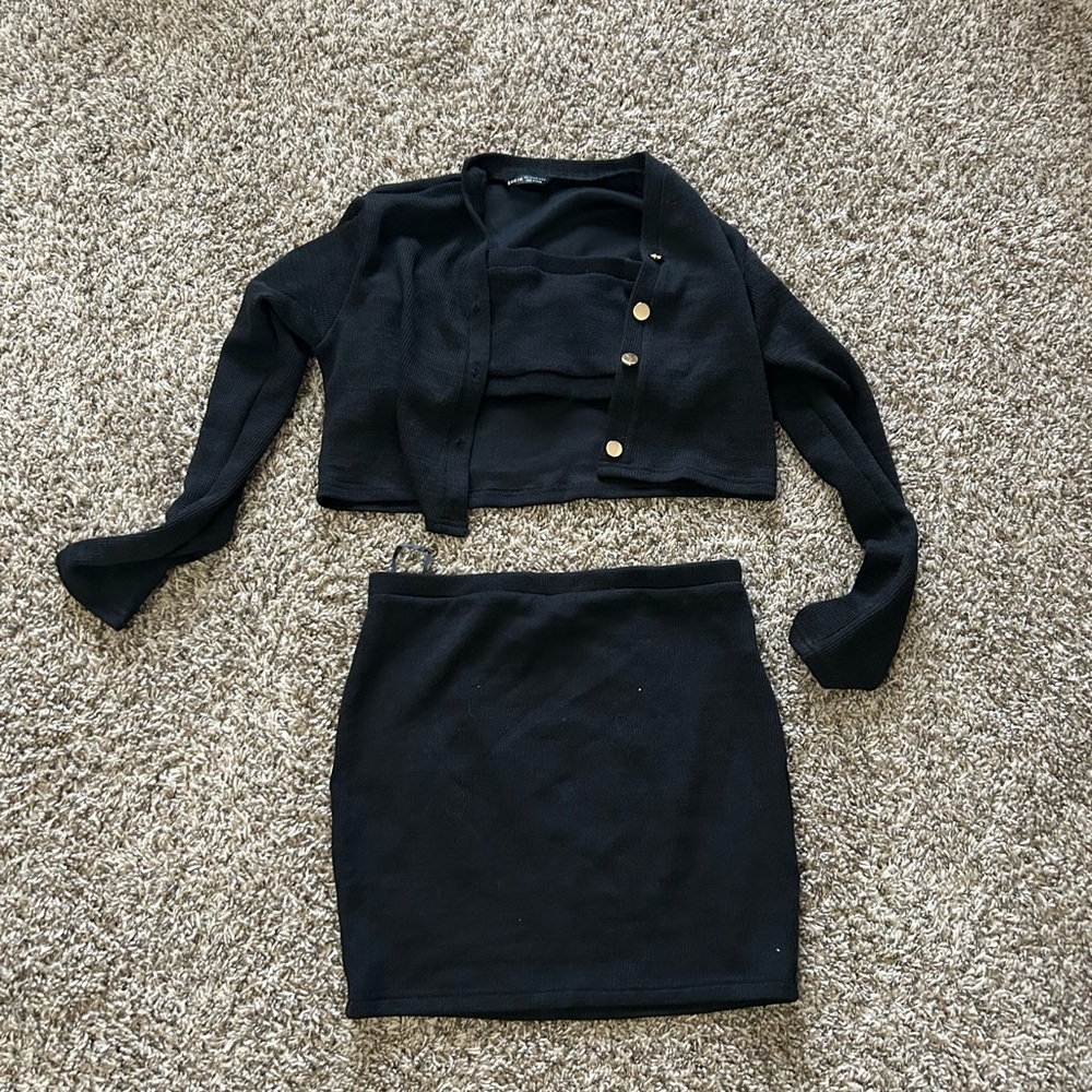 SHEIN Black Mini Pencil Skirt Set for Work